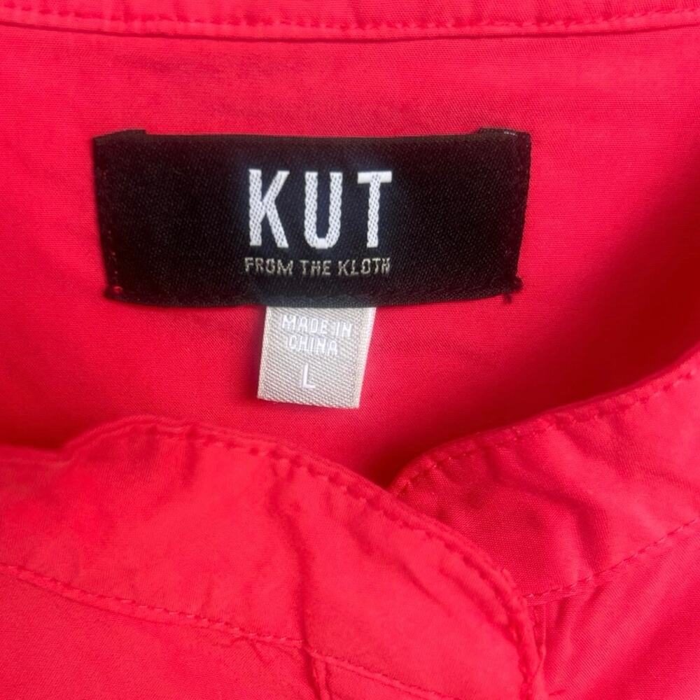 KUT From The Kloth Pink Utility Shirt Dress Sleeveless Drawstring Large - Picture 3 of 6